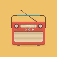 Retro portable radio vector illustration