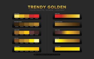 dorado color paletas, dorado color esquemas, dorado color gradientes vector