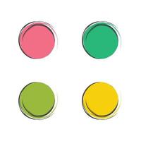 Round Shapes Design Elements In Beautiful Colors, Round Circle Colorful Design With Brush Style, Grunge Circles vector
