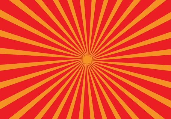 Radial Sunbeams On Red Background