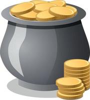 Money Pot Vector, Isolated Background. vector