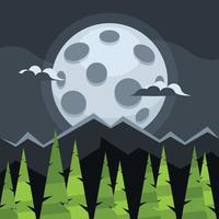 Vector Image Of The Full Moon In The Night