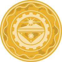 Golden Coin Vector, Isolated Background. vector