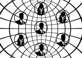 Global Business Networking, Isolated Background. vector