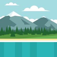 A Lake And Mountain Range In The Distance vector