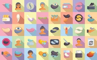 Eye patches icons set flat vector. Cream product vector