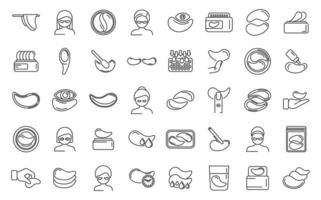 Eye patches icons set outline vector. Cream product vector