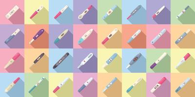 Pregnancy test icons set flat vector. Kit baby vector