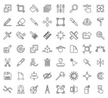 Editing tools icons set outline vector. Video create vector