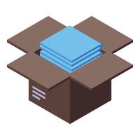 Donate box icon isometric vector. Aid food vector