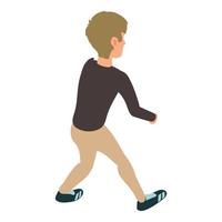 Standing man icon isometric vector. Young man in casual clothes view from behind vector