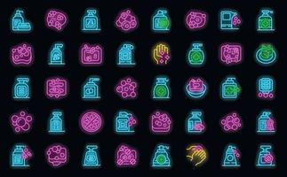 Soap icons set vector neon