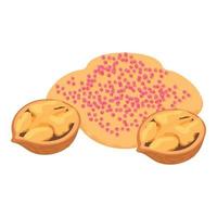 Homemade dessert icon isometric vector. Walnut and homemade shortbread cookie vector