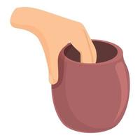 Class pot icon cartoon vector. Pottery art vector