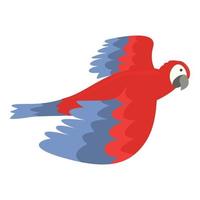 Pet flight icon cartoon vector. Macaw parrot vector