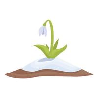 Snowdrop art icon cartoon vector. Spring grass vector