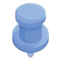 Blue button pin icon cartoon vector. Push paper vector