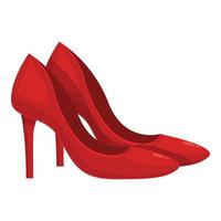 rojo clásico alto tacones Zapatos icono dibujos animados vector. hembra Moda vector