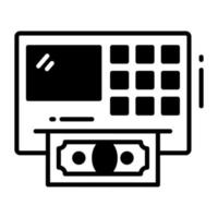 Well designed icon of atm machine, cash withdrawal machine icon vector