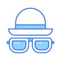 Grab this amazing icon of hat and glasses in trendy style, beach accessories vector design