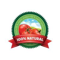 vector etiqueta natural tomate