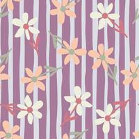 Stylized tropical simple flower seamless pattern. Decorative floral ornament endless background. vector