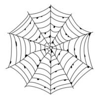 Scary spider web isolated. Spooky Halloween decoration. Outline cobweb illustration vector