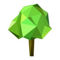 Abstract low poly tree icon isolated. Geometric polygonal style. 3d low poly. vector