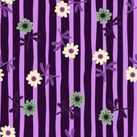 Cute flower seamless pattern in simple style. Hand drawn floral endless background. vector