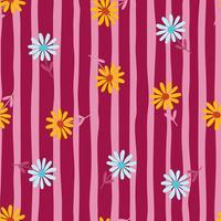 Aster flower seamless pattern. Little chamomile floral ornament wallpaper. vector