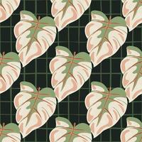 Stylized tropical leaves seamless pattern. Decorative leaf background. vector