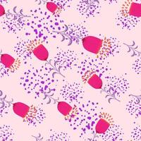 Seamless spring pattern with stylize flowers. Elegant botanical background. Abstract floral wallpaper. vector