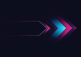 Abstract modern hight speed light arrow line technology effect on black background vector illustration.