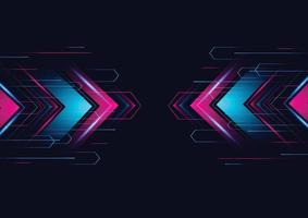 Abstract modern hight speed light arrow line technology effect on black background vector illustration.