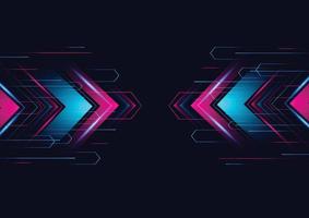 Abstract modern hight speed light arrow line technology effect on black background vector illustration.