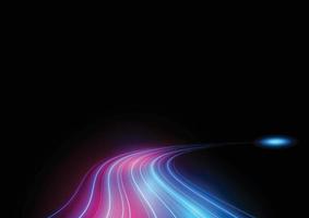 Abstract speed neon light effect on black background vector illustration.