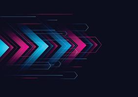 Abstract modern hight speed light arrow line technology effect on black background vector illustration.