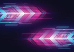 Abstract modern hight speed light arrow line technology effect on black background vector illustration.