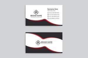 Professional elegant red and white color business card design vector