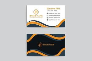 Luxury golden color business card mockup vector