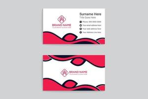 Modern black and red business card design vector