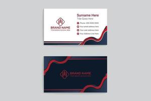 Red shape visit card design vector