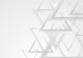 Grey abstract triangles geometric tech background vector