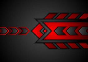 Red and black abstract technology background with arrows vector