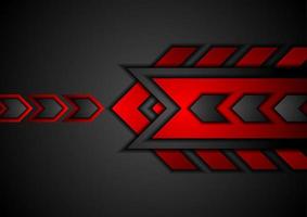 Red and black abstract technology background with arrows vector