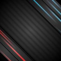 Black abstract corporate background with glowing lines vector