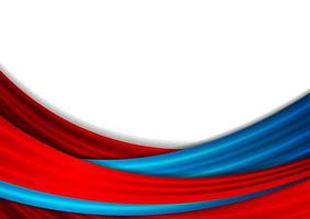 Blue and red abstract smooth waves background vector