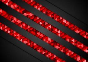 Black red abstract tech low poly corporate background vector