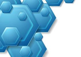 Abstract blue tech hexagons vector background