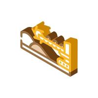 stacker reclaimer steel production isometric icon vector illustration